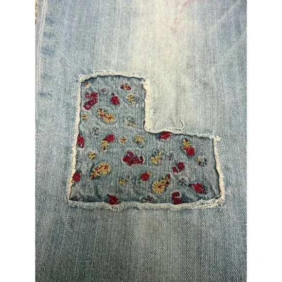 Artisan Craft Democracy Women's Patchwork Distressed Jeans Size 15 Blue - Picture 6 of 9